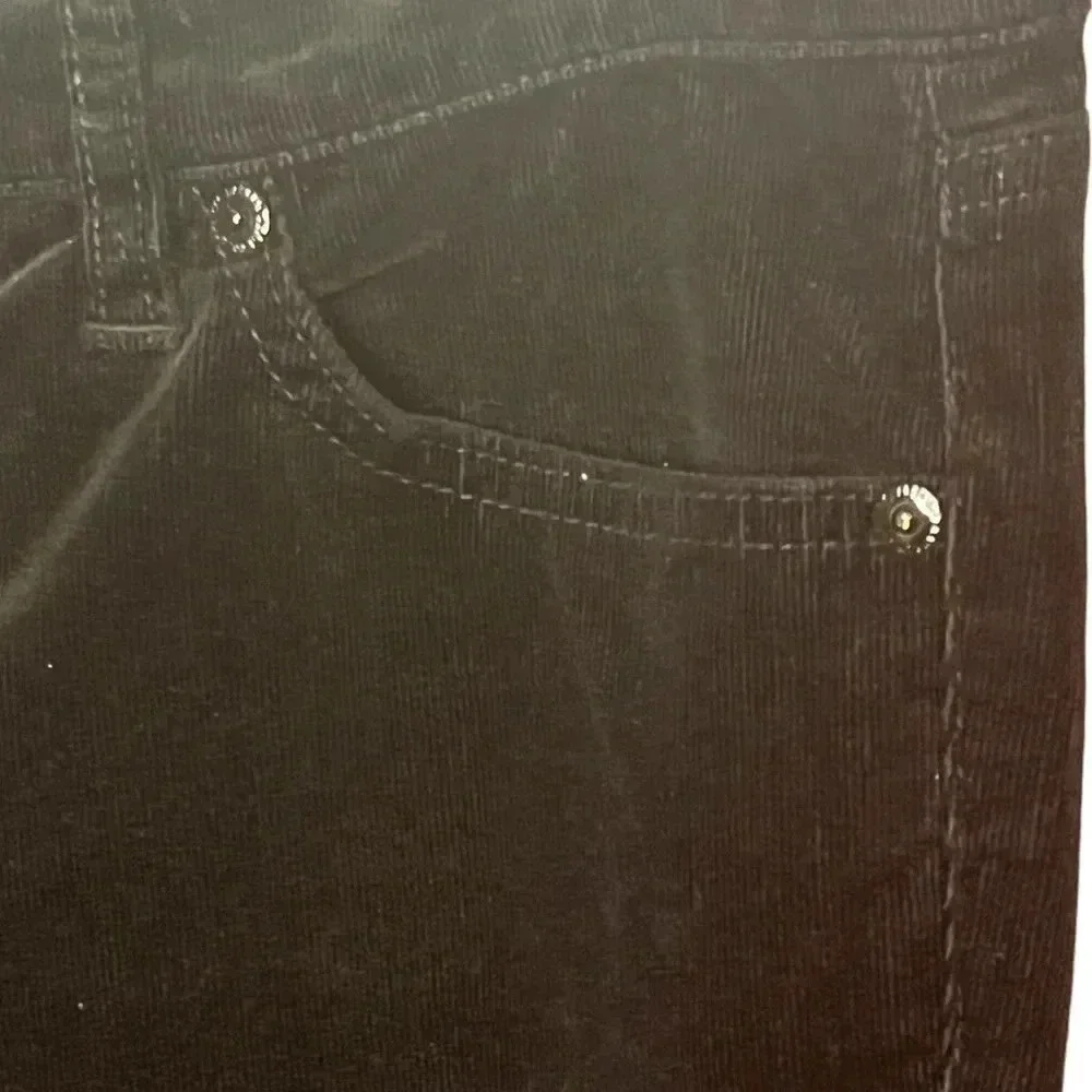 LRL Micro Corduroy Straight Leg Pants Classic Black Size 4